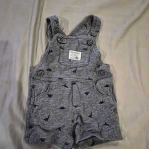 Carter's Gray Overalls with Dinosaur Print